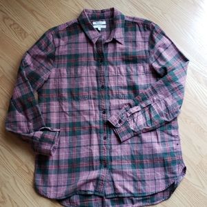 Madewell Classic Flannel Burgundy Plaid